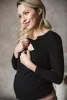 Kismama és szoptató blúz Milk Shirt milk & love fehér és kék csíkok