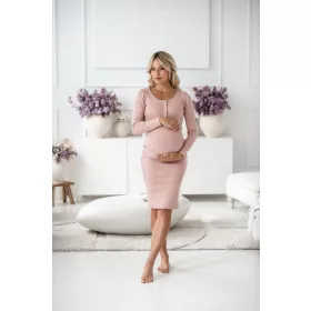   Pocakos poros cédrusbordás kismama Tummy milk & love púderrózsaszín