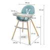 Etetőszék Baby Mix Freja wooden dusty green