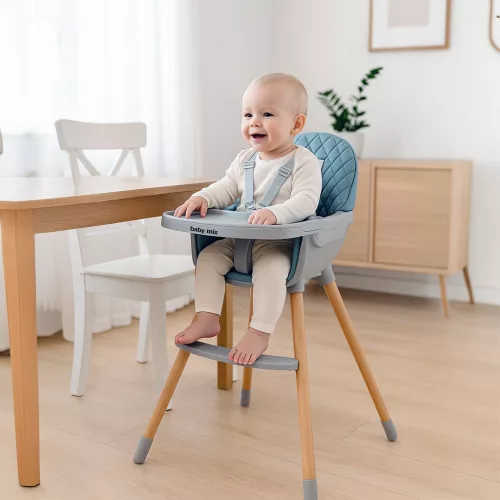 Etetőszék Baby Mix Freja wooden dusty green