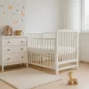 Gyerek kiságy New Baby LILLY leengedhető oldalráccsal fehér