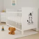 Gyerek kiságy New Baby BEA Zebra leengedhető oldalráccsal fehér