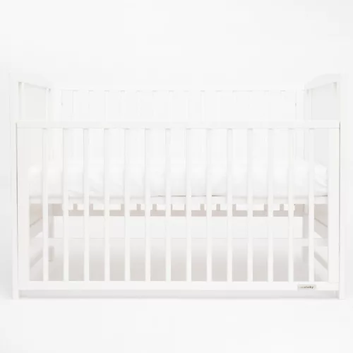 Gyerek kiságy New Baby BEA Zebra leengedhető oldalráccsal fehér