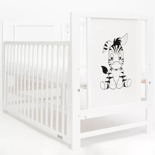Gyerek kiságy New Baby BEA Zebra leengedhető oldalráccsal fehér