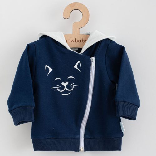 Baba szabadidő nadrág és pulóver New Baby Animals Cat kék
