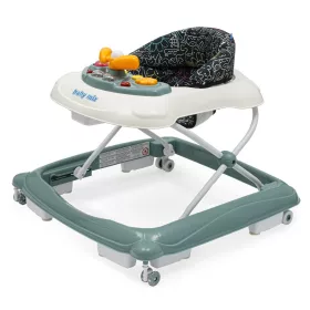   Gyerek bébikomp Baby Mix kormánykerékkel szilikon kerekek zöld