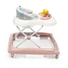 Gyerek bébikomp Baby Mix kormánykerékkel szilikon kerekek rózsaszín