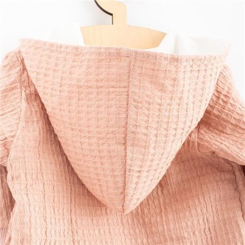 Baba muszlin kezeslábas kapucnival New Baby Comfort clothes rózsaszín