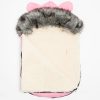 Luxus téli lábzsák füles kapucnis New Baby Alex Wool pink