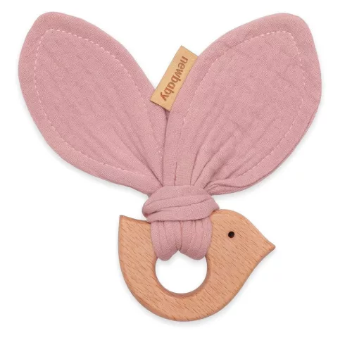 Baba rágóka madárral New Baby Bird pink