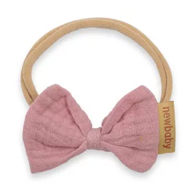   Puha muszlinból készült fejpánt csecsemőknek New Baby pink