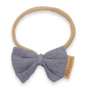   Puha muszlinból készült fejpánt csecsemőknek New Baby grey