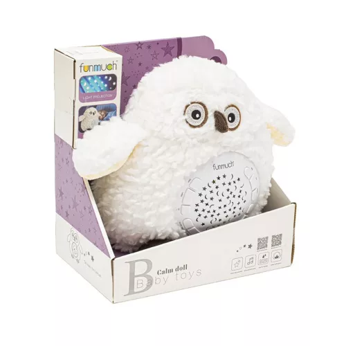 Kitömött bagoly kivetítővel és zenével Baby Mix