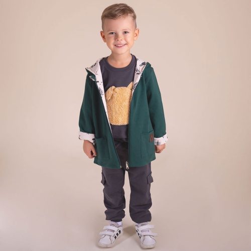 Kétoldalas baba kapucnis pulóver Nicol Bambi