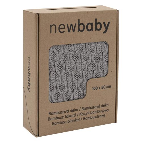 Bambusz kötött takaró New Baby mintával 100x80 cm grey