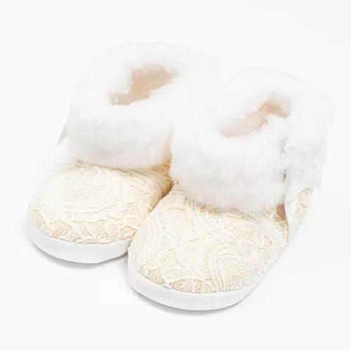 Baba téli csipke csizma New Baby 0-3 h bézs