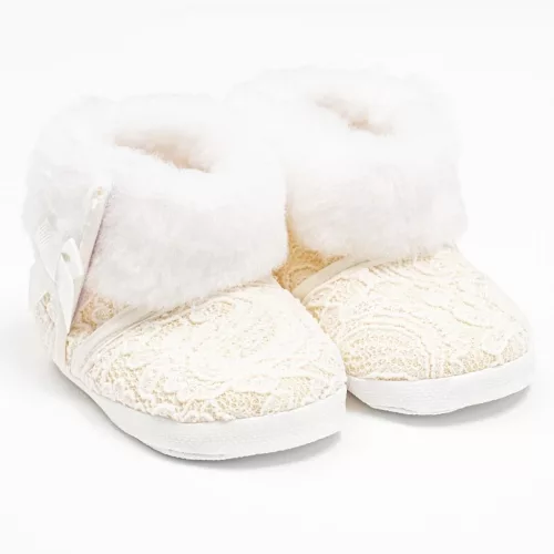 Baba téli csipke csizma New Baby 0-3 h bézs