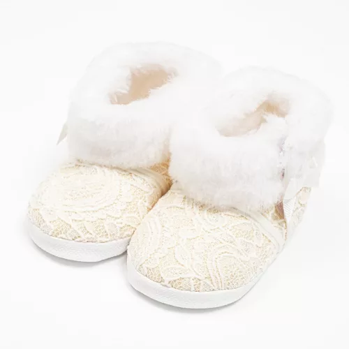 Baba téli csipke csizma New Baby 6-12 h bézs