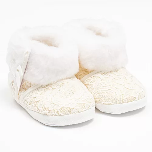 Baba téli csipke csizma New Baby 6-12 h bézs