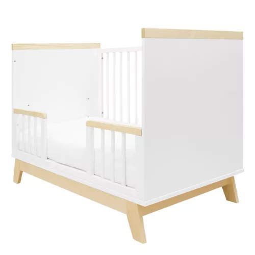 Gyerekágy leesésgátlóval New Baby MARCUS 120x60 cm fehér/természetes