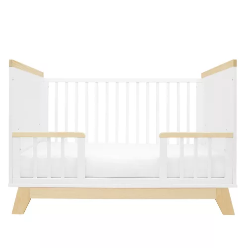 Gyerekágy leesésgátlóval New Baby MARCUS 120x60 cm fehér/természetes