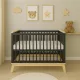 Gyerekágy leesésgátlóval New Baby MARCUS 120x60 cm grafit/természetes