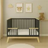 Gyerekágy leesésgátlóval New Baby MARCUS 120x60 cm grafit/természetes