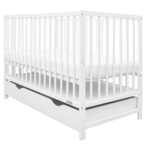 Gyerek kiságy fiókkal New Baby BASIC fehér