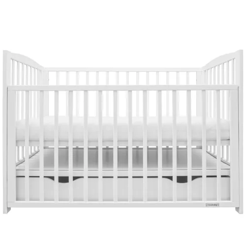 Gyerek kiságy New Baby LILLY leengedhető oldalráccsal és fiókkal fehér