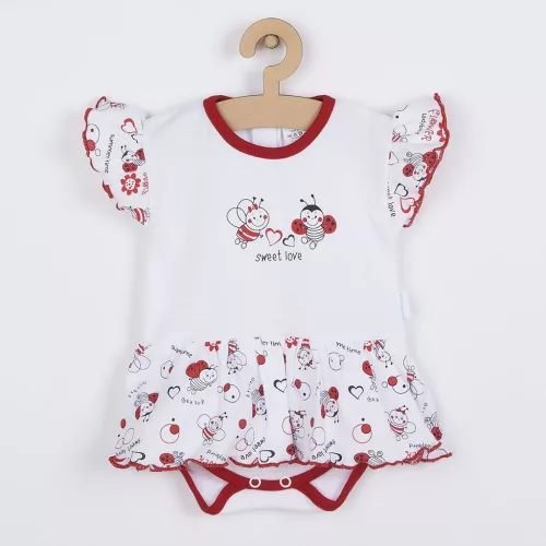 Fodros, rövid ujjú baba body New Baby Katica