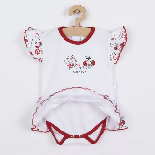 Fodros, rövid ujjú baba body New Baby Katica