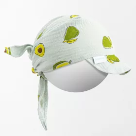   Nyári muszlin baba fejkendő napellenzővel New Baby Avocado