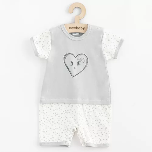 Baba pamut nyári kezeslábas New Baby Szivecske