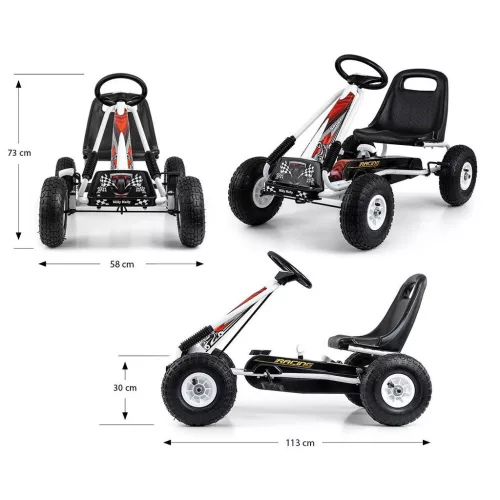 Go-kart Milly Mally Thor pedálos gyerek gokart fehér