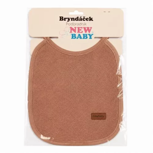 Gyermek frottír előke PVC-vel bélelve New Baby barna