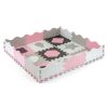 Habszivacs puzzle szőnyeg Milly Mally Jolly 3x3 Shapes Pink Grey