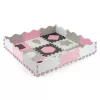 Habszivacs puzzle szőnyeg Milly Mally Jolly 3x3 Shapes Pink Grey