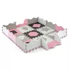 Habszivacs puzzle szőnyeg Milly Mally Jolly 3x3 Shapes Pink Grey