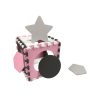 Habszivacs puzzle szőnyeg Milly Mally Jolly 3x3 Shapes Pink Grey