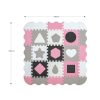 Habszivacs puzzle szőnyeg Milly Mally Jolly 3x3 Shapes Pink Grey