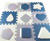 Habszivacs puzzle szőnyeg Milly Mally Jolly 3x3 Shapes Blue