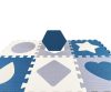 Habszivacs puzzle szőnyeg Milly Mally Jolly 3x3 Shapes Blue