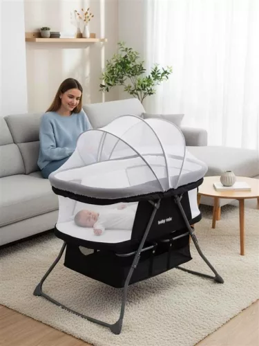 Összecsukható bölcsőágy DreamyNest Baby Mix fekete