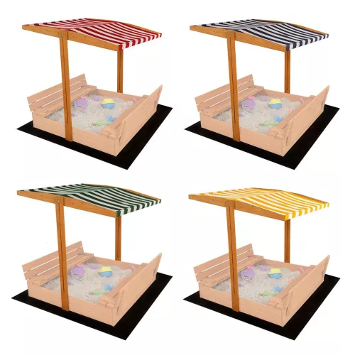 Tető a gyermek fa homokozóhoz Baby Mix 120x120 cm kék-fehér