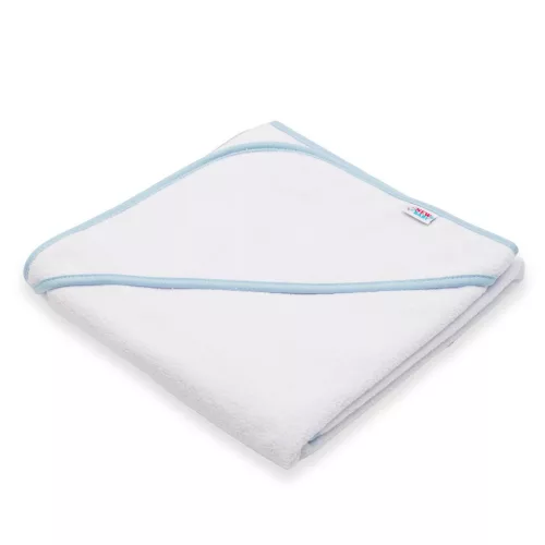 Gyermek frottír törölköző és kapucnival New Baby BASIC 80x80 fehér-kék