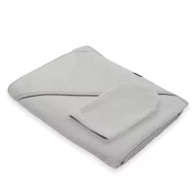   Gyermek frottír törölköző és kapucnival New Baby BASIC 100x100 szürke