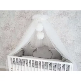 Luxus tüll baldachin pompomokkal Belisima ecru