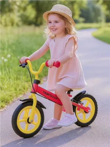 Gyerek futóbicikli fékkel Baby Mix Traveller piros