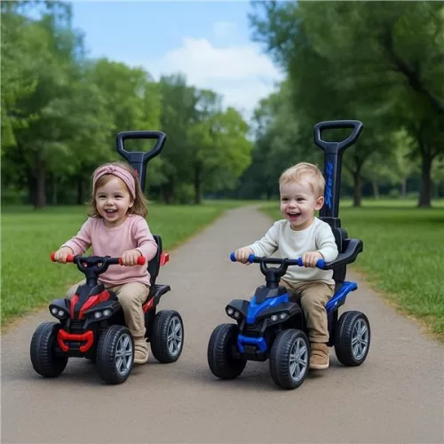 Bébitaxi tolókarral Baby Mix Mega Prime EVA  kék
