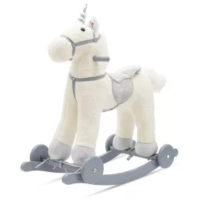   Hintaló játékszer dallammal és kerekekkel Unicorn Baby Mix fehér